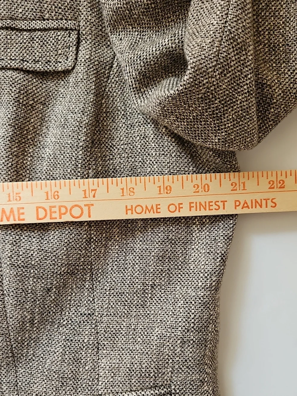 Jones Wear Linen Cotton Blazer Brown Tweed Topstitch Detail SZ16 Academia Preppy